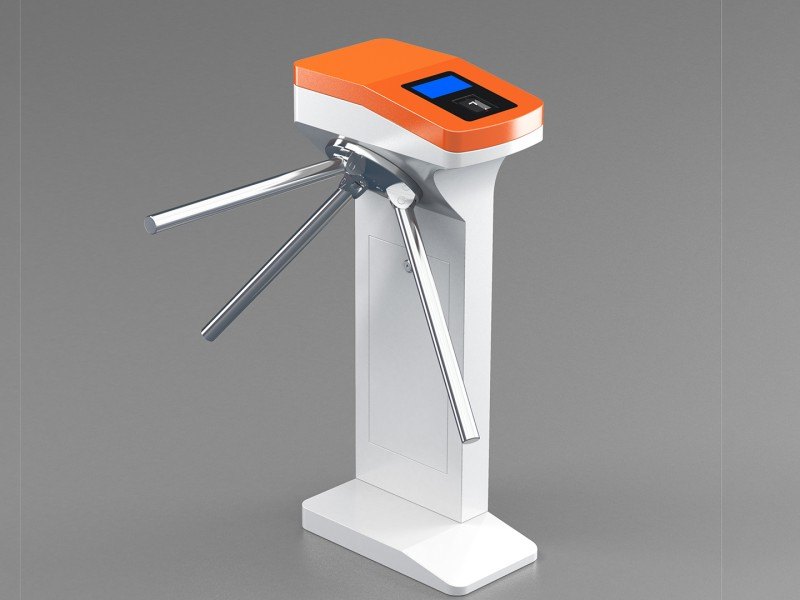Keyable KT4526-OW tripod turnstile, orange and white finish